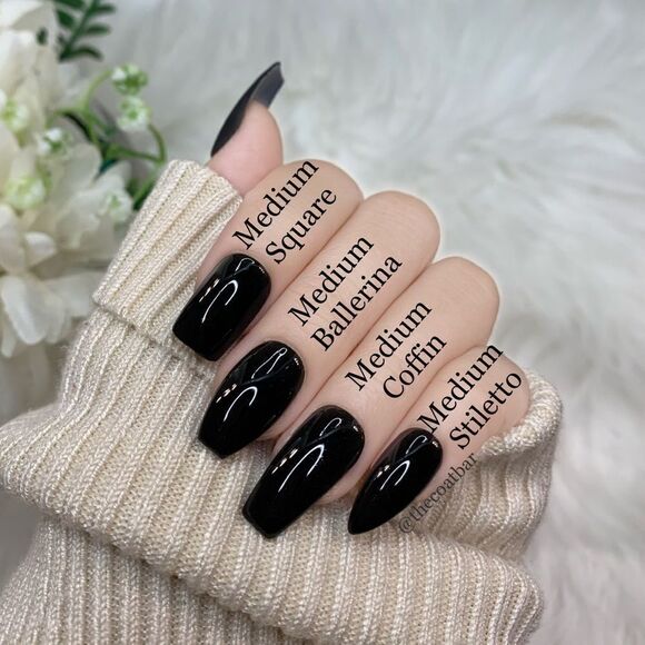 Elegant Bow Black Custom Press On Nails | Handmade Press On Nails | Fake Nails - Picture 7 of 10